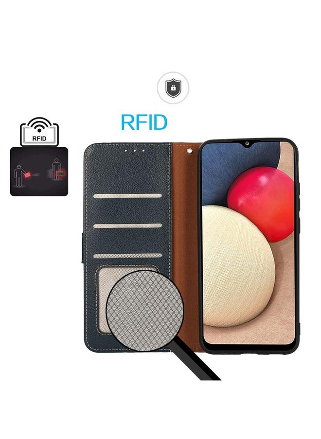 زبون جراب هاتف KAZNEH من الجلد بنسيج الليتشي بتقنية RFID لهاتف Honor X6a - Image 4