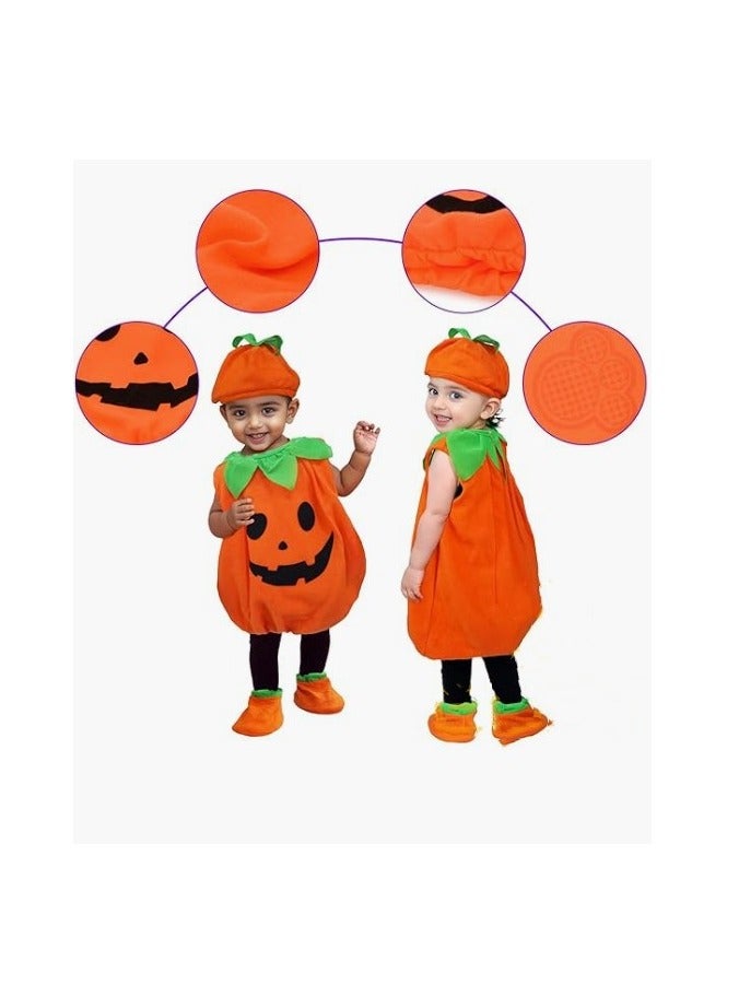 Cute Children Halloween Pumpkin Costume for Kids, Toddler Infant Baby Halloween Costume Outfit Set Cosplay for Boy Girl（L） - Image 4