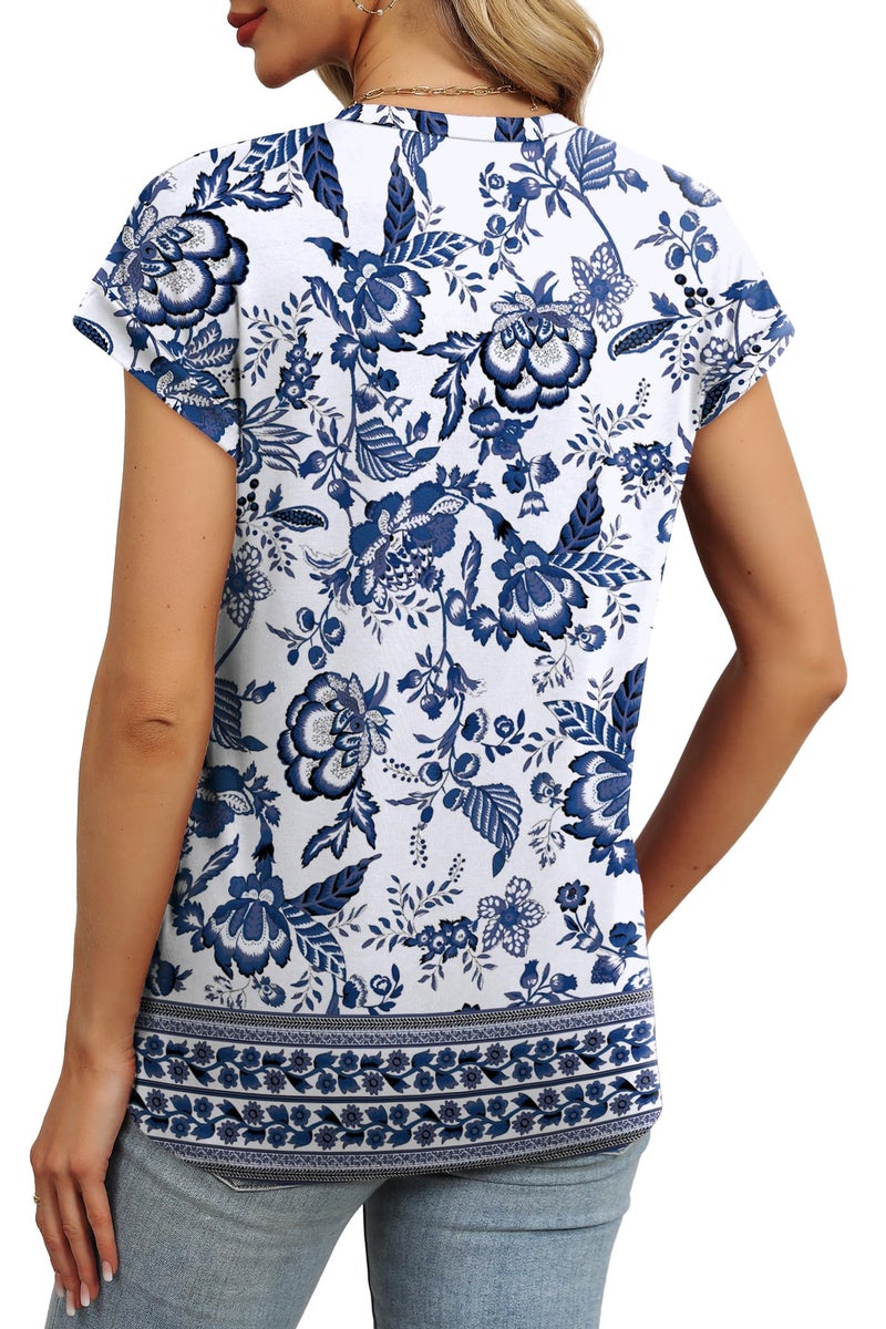 Alaroo Boho Tops for Women Summer 2026 Trendy Tshirts Shirts Tropical Outfits Beach Vacation Clothes Floral Hawaiian Print 25 M - Image 4