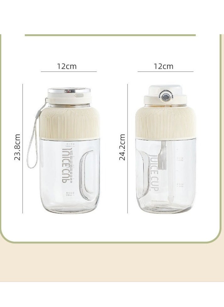 XiuWoo - 1.2L Juicer Cup Portable Rechargeable Blender  Efficient Stainless Steel Blades Dual Bottle Cap Design Food Grade Material Portable for Travel Camping Gym Office - Image 1