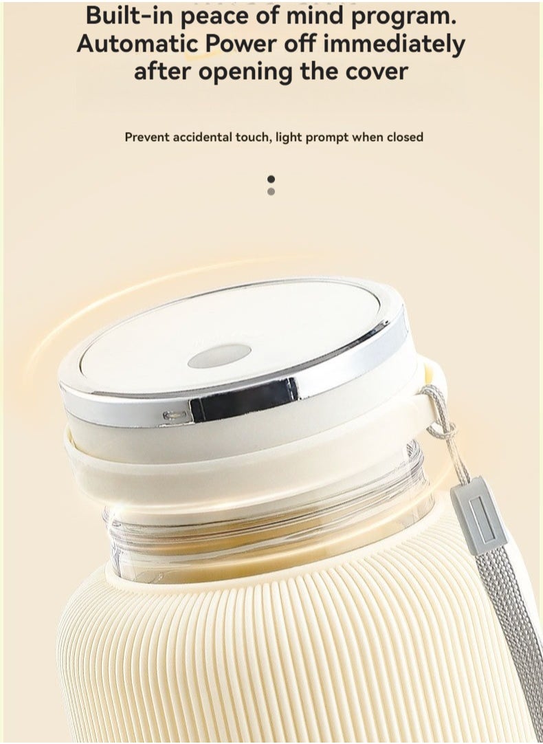 XiuWoo - 1.2L Juicer Cup Portable Rechargeable Blender  Efficient Stainless Steel Blades Dual Bottle Cap Design Food Grade Material Portable for Travel Camping Gym Office - Image 1