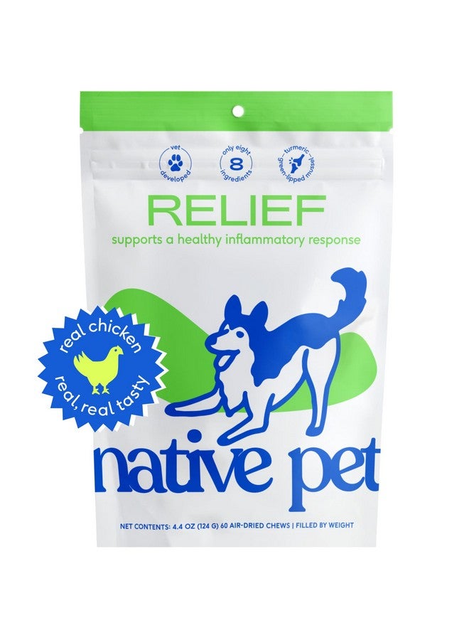 native pet Relief  Anti Inflammatory For Dogs  Turmeric, Polyphenols, Green Lipped Mussels For Dogs  Dog Aspirin Alternative  Dog Arthritis Supplement & Dog Joint Pain Relief  60 Dog Relief Chews - Image 1