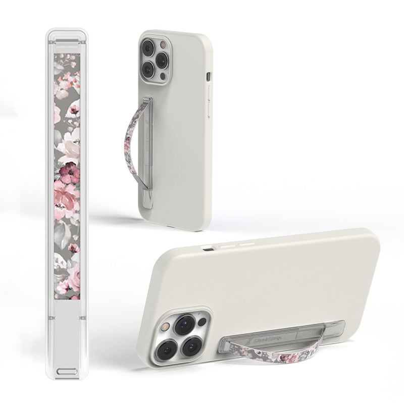 SleekStrip SleekGrip-Essential Ultra Thin Phone Grip Stand,Slim Metal Finger Loop Ring Hand Holder Strap Cell Phone Grips for iPhone 16 Pro Max,17 Air,Android,Case Back - Frosted x Misty Rose - Image 1