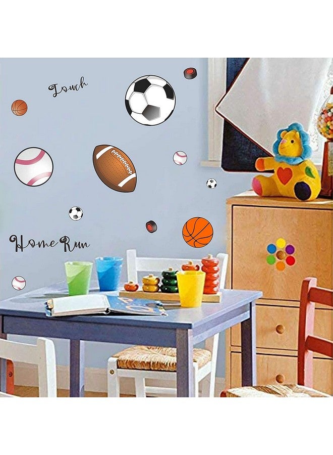 إيزما ملصقات جدارية رياضية لكرة القدم لملصقات حائط لعبة الرجبي، ملصقات جدارية لديكور كرة السلة، ملصقات جدارية قابلة للتقشير والعصا، ملصقات جدارية لكرة القدم لغرفة الأولاد - Image 5