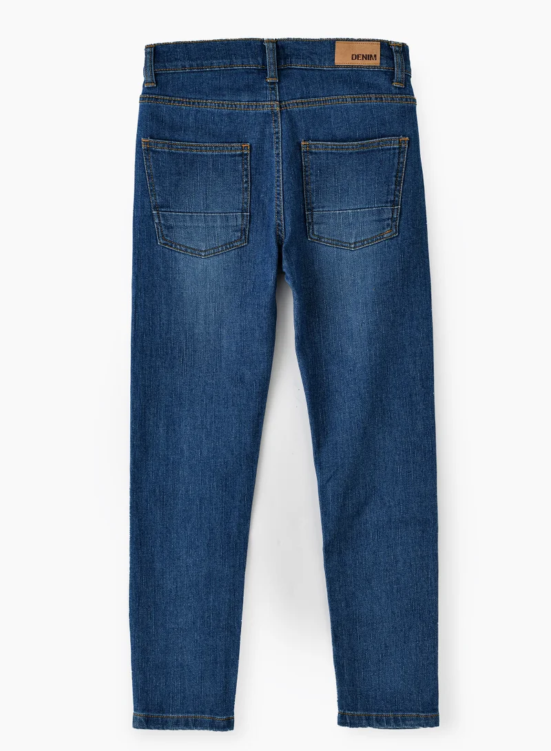 جام جينز دينم أساسي للأولاد، قطن مريح للارتداء اليومي