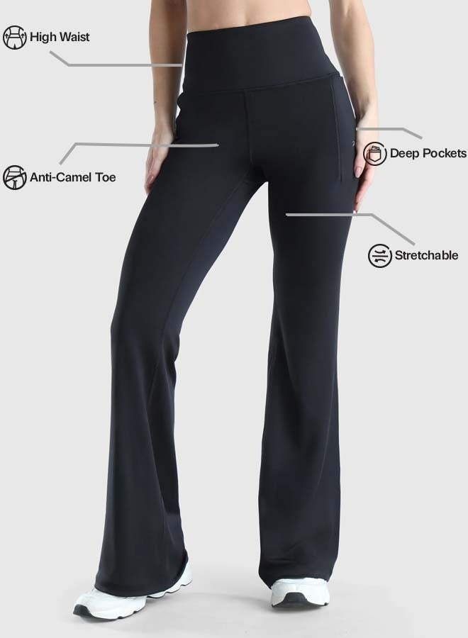 ماسلميند بنطلون نسائي واسع بخصر عالٍ وجيوب عميقة، قماش ناعم وخفيف قابل للتمدد لراحة طوال اليوم - Image 3