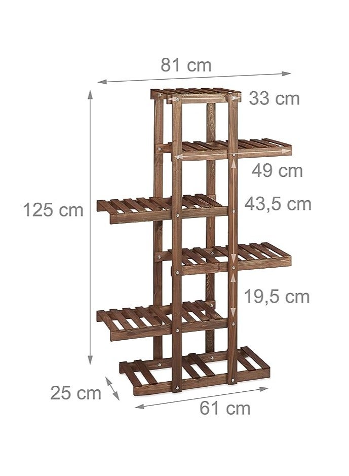 HOME TASTE حامل نباتات داخلي، منظم لحامل الأواني للعديد من النباتات، رفوف نباتات خشبية خارجية لعرض الزاوية للبالكون وحديقة غرفة المعيشة والفناء والمكتب - Image 2
