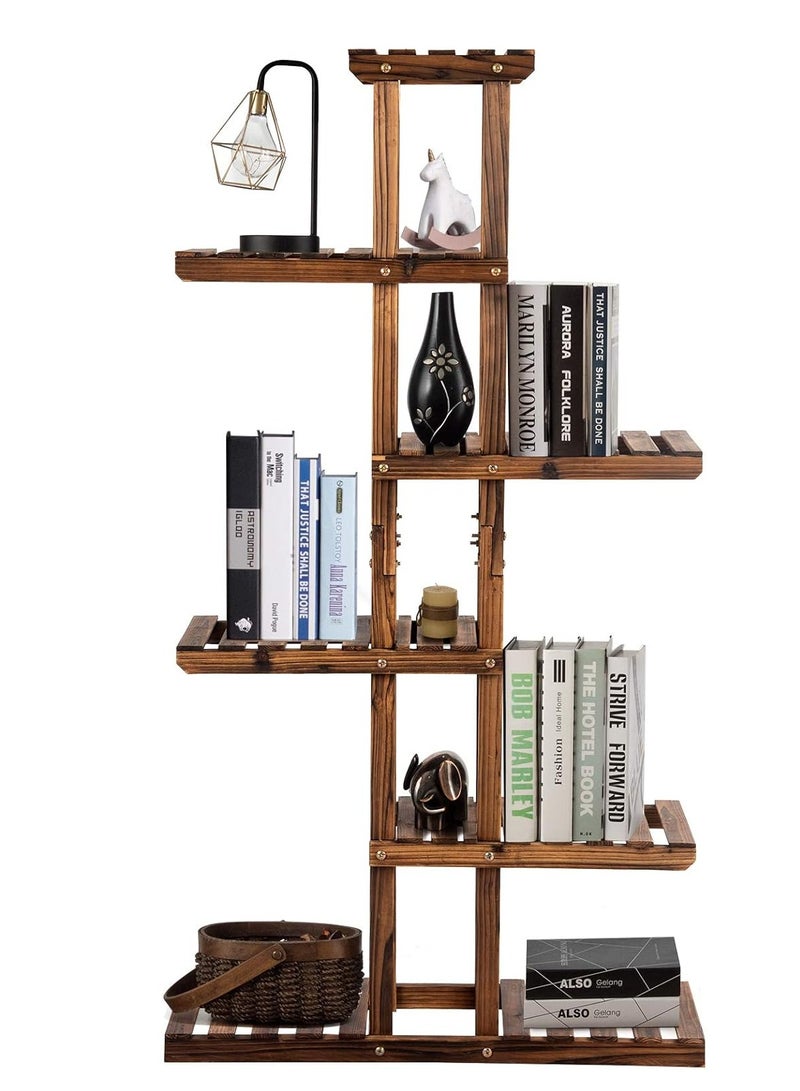 HOME TASTE حامل نباتات داخلي، منظم لحامل الأواني للعديد من النباتات، رفوف نباتات خشبية خارجية لعرض الزاوية للبالكون وحديقة غرفة المعيشة والفناء والمكتب - Image 4