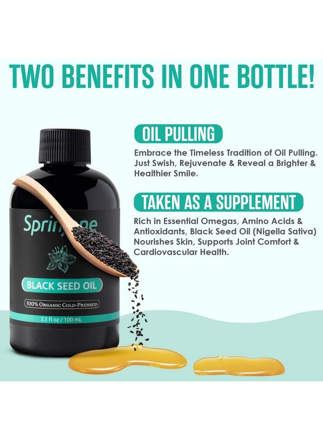 SprinJene زيت الحبة السوداء العضوي 100% نقي من سبريجن® مضغوط على البارد لصحة الفم، زيت الحبة السوداء من نيغلا سativa، زيت الكمون الأسود العضوي، أوميغا 3 6 9، يغذي البشرة، يدعم المفاصل، 3.5 أونصة سائلة 2 عبوة - Image 2