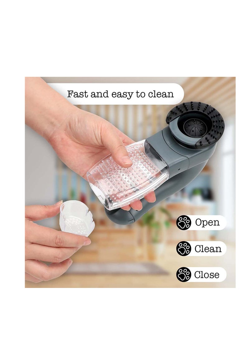 أداة إزالة شعر الحيوانات الأليفة، أداة إزالة شعر القطط والكلاب، فرشاة العناية بالشعر المتساقط، أداة تشذيب وتنظيف، فرشاة تدليك للعناية بالشعر، مناسبة لمستلزمات الحيوانات الأليفة، رمادي - Image 4