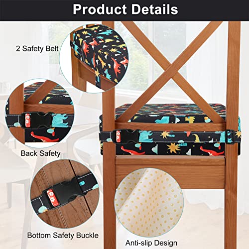 KOXUIUF Toddler Booster Seat for kitchen chair Dining Table, Washable Thick Strong Support Portable Booster Chair for Toddlers Eating, Easy Cleaning Booster Seat Cushion Detachable with Adjustable Straps - Image 2