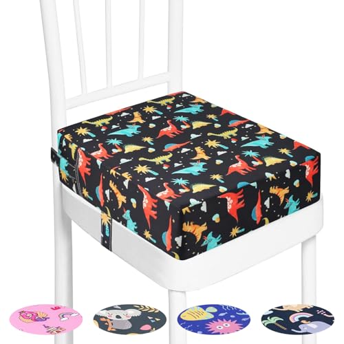 KOXUIUF Toddler Booster Seat for kitchen chair Dining Table, Washable Thick Strong Support Portable Booster Chair for Toddlers Eating, Easy Cleaning Booster Seat Cushion Detachable with Adjustable Straps - Image 1