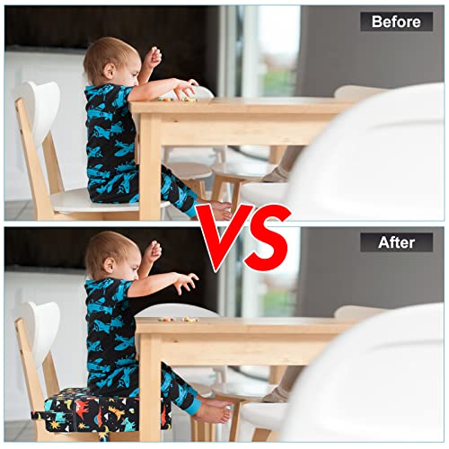 KOXUIUF Toddler Booster Seat for kitchen chair Dining Table, Washable Thick Strong Support Portable Booster Chair for Toddlers Eating, Easy Cleaning Booster Seat Cushion Detachable with Adjustable Straps - Image 3