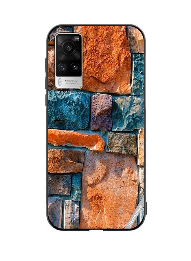 VR CREATIVE غطاء حماية لهاتف Vivo X60 Pro بتصميم حجر تجريدي متعدد الألوان - Image 1