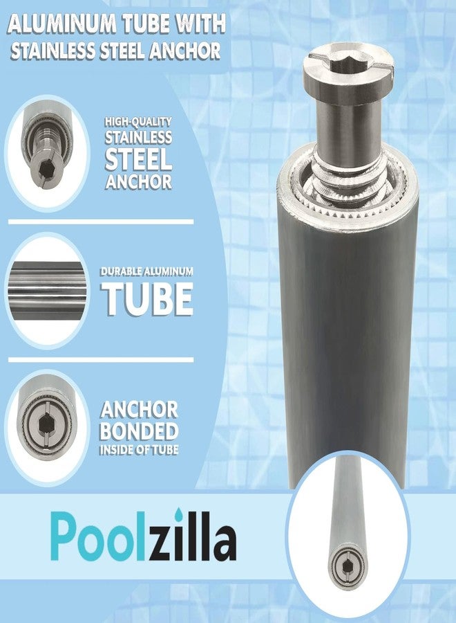 Poolzilla 5 Pack 10” Aluminum Tube with Stainless Steel Anchor for Pool Safety Cover Installation, Anchor Installation for Loose Ground or with Pavers, Extra Long - Image 3