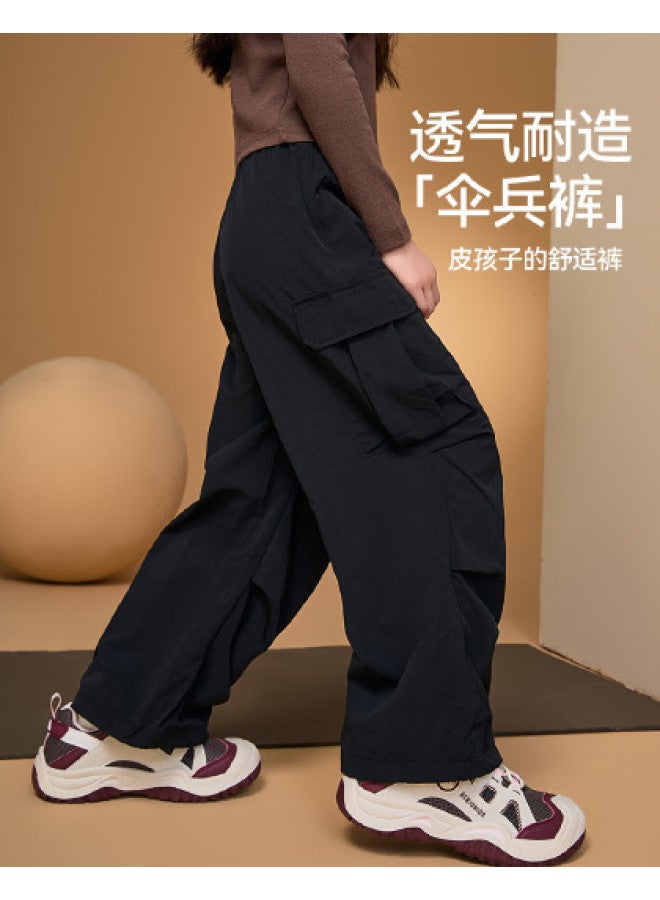 ASK JUNIOR Children's Girls' Pants Autumn Outdoor Fashion Running Sports Pants Cargo Parachute Pants Teenagers - Image 1