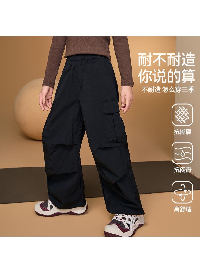 ASK JUNIOR Children's Girls' Pants Autumn Outdoor Fashion Running Sports Pants Cargo Parachute Pants Teenagers - Image 3