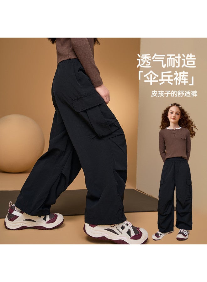 ASK JUNIOR Children's Girls' Pants Autumn Outdoor Fashion Running Sports Pants Cargo Parachute Pants Teenagers - Image 2
