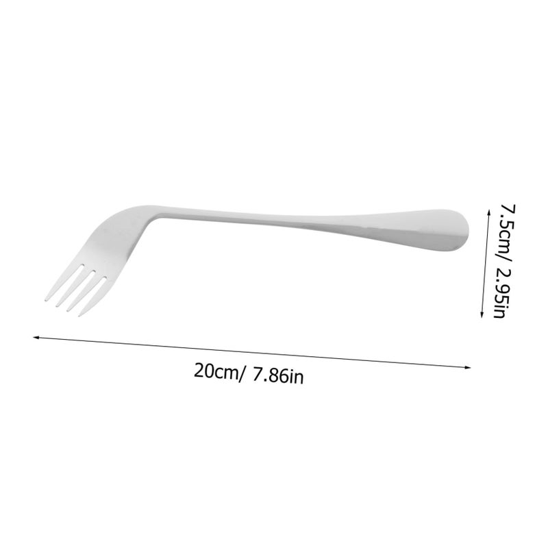 Unomor Ergonomic Angled Feeding Utensils for Elderly Patients Curved Spoon and Fork for Right Handed Use Comfortable Non Slip Handles Lightweight Stainless Steel Adaptive Cutlery - Image 3