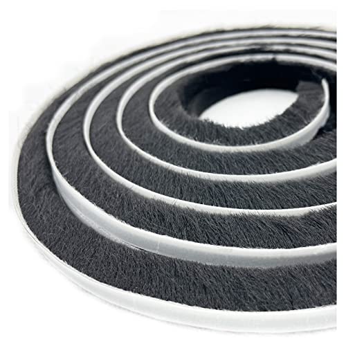 Zhilokdor Brush Weather Stripping Window Insulation Sealer for Winter, Self Adhesive Weatherstripping for Doors (16ft x11/32 Backing x 9/16 Brush inch, Black) - Image 1
