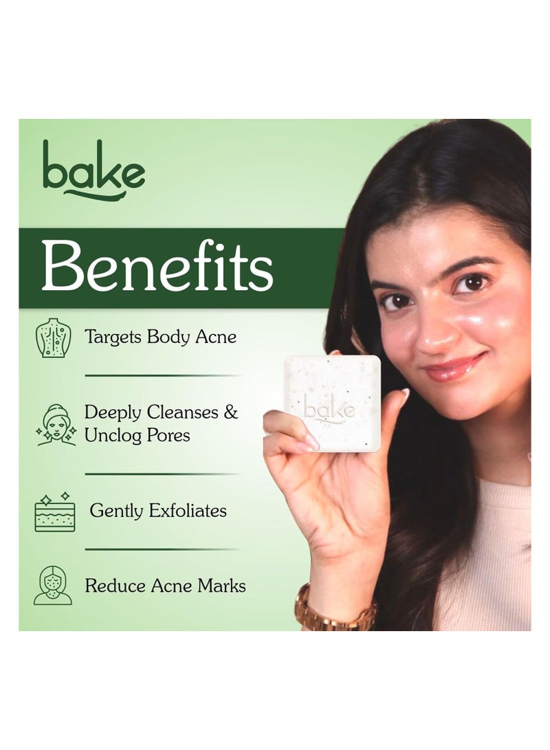 BAKE 2% Salicylic Acid Soap (2 pcs) Scrub Treatment with Niacinamide for Body & Back Acne, Reduces Strawberry Legs | Fades Dark Spots | Non Drying Formula | Soap For Men & Women | 100g x 2 - Image 4