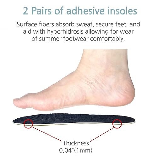 BalanSole 2 Pairs of Adhesive Insoles That Absorb Sweat and Always Stay in Place for Sockless Shoes Mules Garden Shoes Nurse Clogs(X-Small) - Image 2