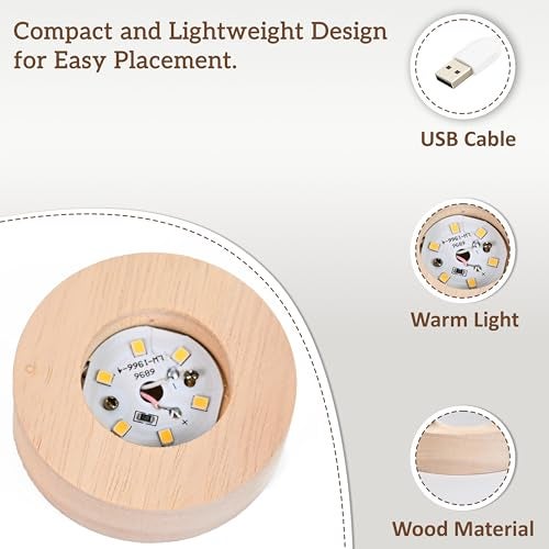 HindCraft 3D Galaxy Crystal Ball Night Lamp – Mothers Day Gift with Engraved LED Light | USB Wooden Base Table Lamp for Home & Office Décor | Perfect Birthday & Festival Gift for Men & Women - Image 5