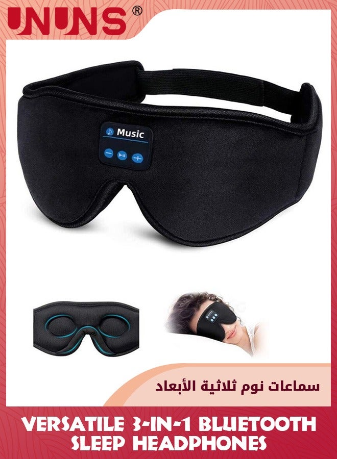 UNUNS Sleep Headphones Bluetooth 5.2,Sleep Mask 3D Wireless Music Sleeping Headphones Headband Eye Mask,Sleeping Earbuds For Side Sleepers,Built-in HD Speakers Cool Tech Gifts For Men Women - Image 1