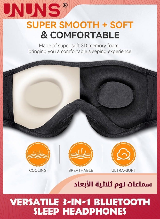 UNUNS Sleep Headphones Bluetooth 5.2,Sleep Mask 3D Wireless Music Sleeping Headphones Headband Eye Mask,Sleeping Earbuds For Side Sleepers,Built-in HD Speakers Cool Tech Gifts For Men Women - Image 3
