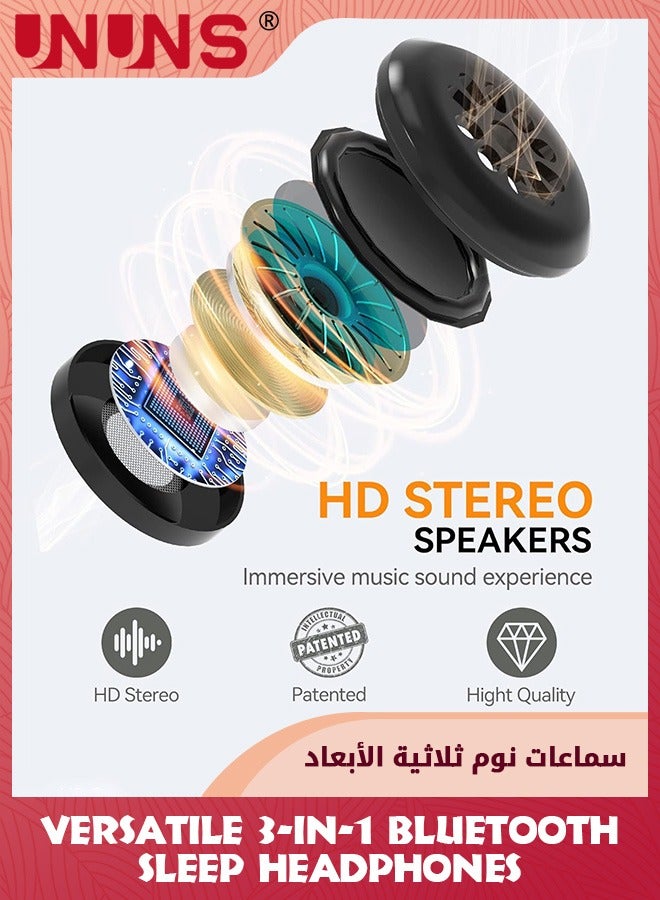 UNUNS Sleep Headphones Bluetooth 5.2,Sleep Mask 3D Wireless Music Sleeping Headphones Headband Eye Mask,Sleeping Earbuds For Side Sleepers,Built-in HD Speakers Cool Tech Gifts For Men Women - Image 5