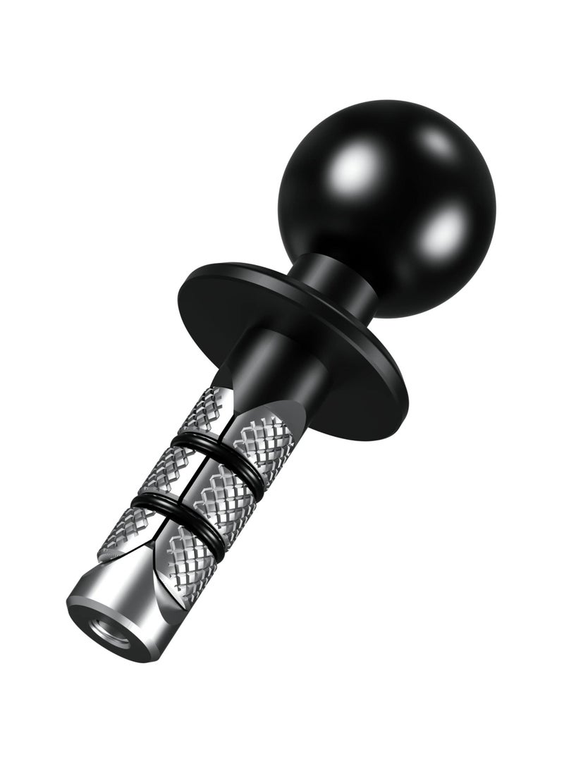SYOSI Metal Motorcycle Fork Stem Mount Base, Ball Mount with 1'' TPU Ball for Stem Holes 12mm to 25.4mm in Diameter, Compatible with RAM Mounts B Size 1 Inch Ball Double Socket Arm - Image 1