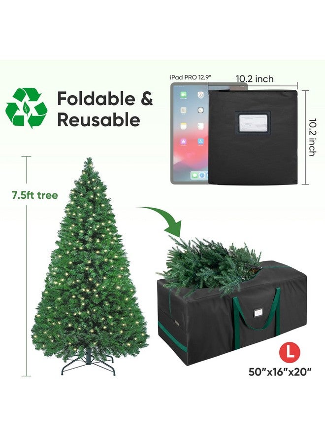 Baleine BALEINE 7.5 ft Christmas Tree Storage Bag, Heavy Duty 900D Oxford Fabric with Reinforced Handles and Dual Zippers Wide Opening, Extra Large Storage Container for Trees and Decorations (Black)  - Image 2