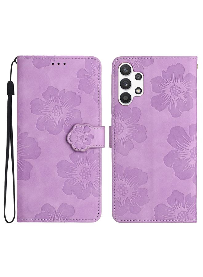 اس-توب جراب لهاتف Samsung Galaxy A13 4G مصنوع من الجلد بنقشة زهور - Image 1