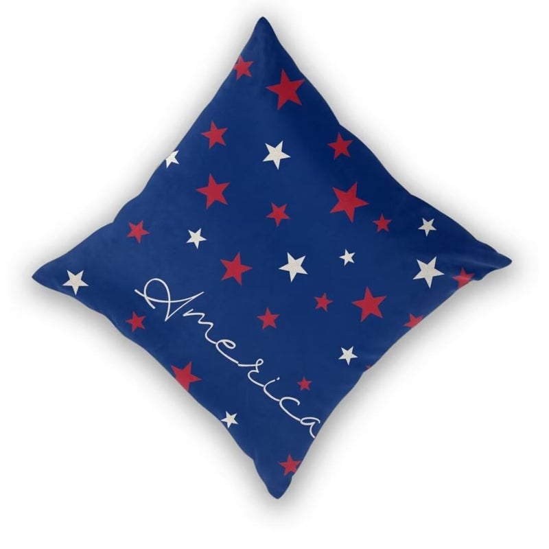 Sunshineyan 4th of July Pillow Covers 20x20 Set Of 2, Patriotic Blue Background American Red White Stars Decorative Throw Pillows Linen Outdoor Independence Day Cushion Case For Bed Couch Sofa Home Decor - Image 2