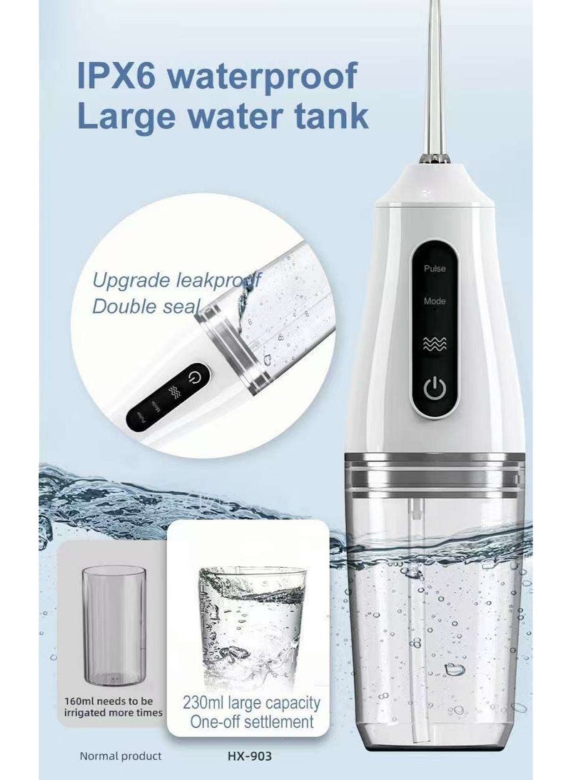 جهاز تنظيف الأسنان بالماء المحمول، سعة كبيرة 230 مل، مزود بـ 4 فوهات، مخصص لتنظيف الأسنان والعناية بالفم في المنزل - Image 2