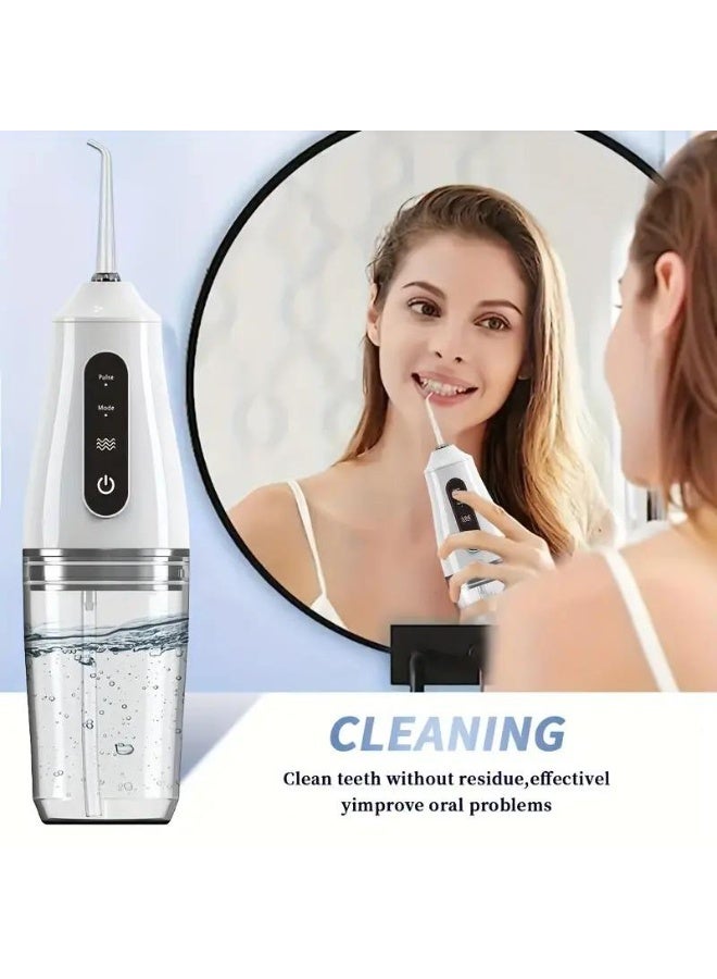 جهاز تنظيف الأسنان بالماء المحمول، سعة كبيرة 230 مل، مزود بـ 4 فوهات، مخصص لتنظيف الأسنان والعناية بالفم في المنزل - Image 4