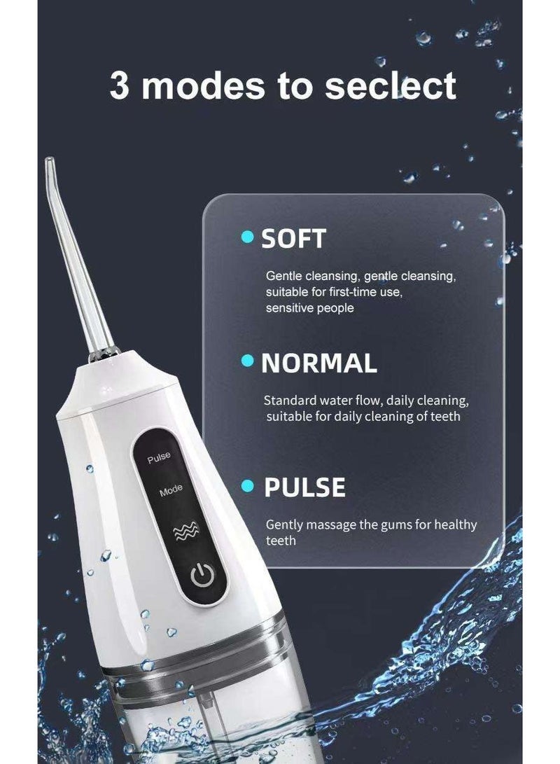 جهاز تنظيف الأسنان بالماء المحمول، سعة كبيرة 230 مل، مزود بـ 4 فوهات، مخصص لتنظيف الأسنان والعناية بالفم في المنزل - Image 5