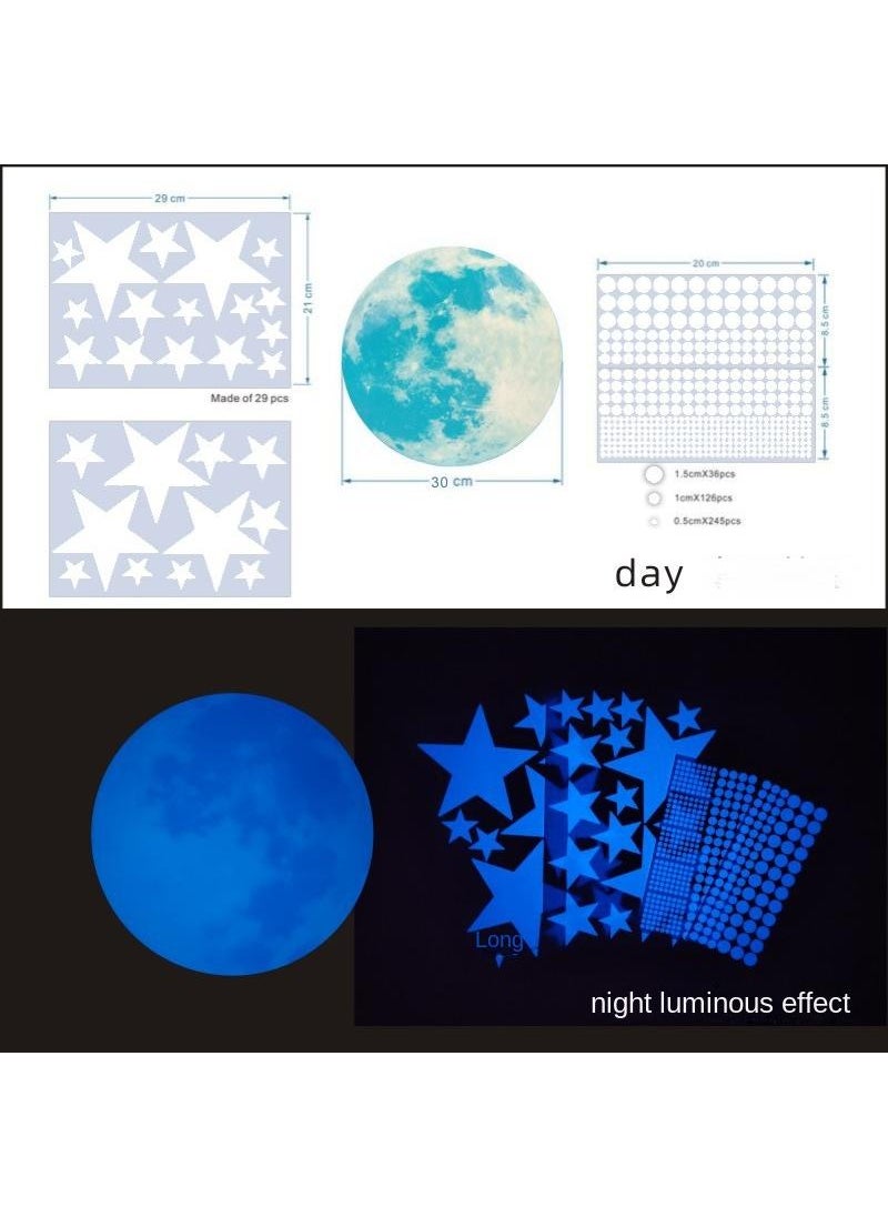 Y&D - Luminous Moon Luminous Stars Dot Fluorescent Decorative Sticker - Image 1