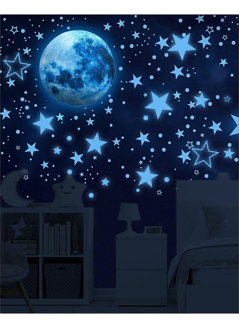 Y&D - Luminous Moon Luminous Stars Dot Fluorescent Decorative Sticker - Image 1