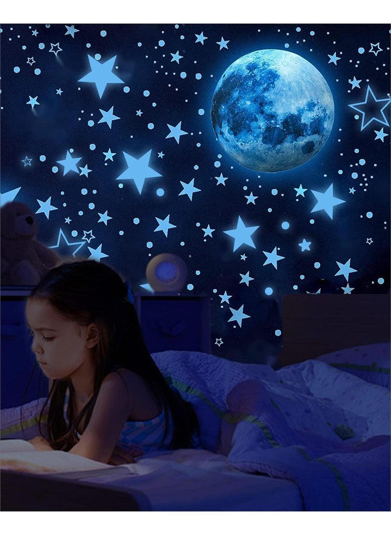 Y&D - Luminous Moon Luminous Stars Dot Fluorescent Decorative Sticker - Image 1