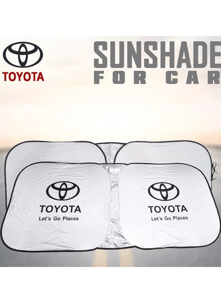 TOYOTA - Car Windshield Sun Shade UV Rays and Heat Protector Sun Visor Foldable Keep Your Vehicle Cool Blocks UV Rays Easy Installation Universal Fit - Image 1