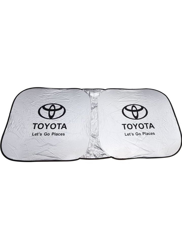 TOYOTA - Car Windshield Sun Shade UV Rays and Heat Protector Sun Visor Foldable Keep Your Vehicle Cool Blocks UV Rays Easy Installation Universal Fit - Image 1