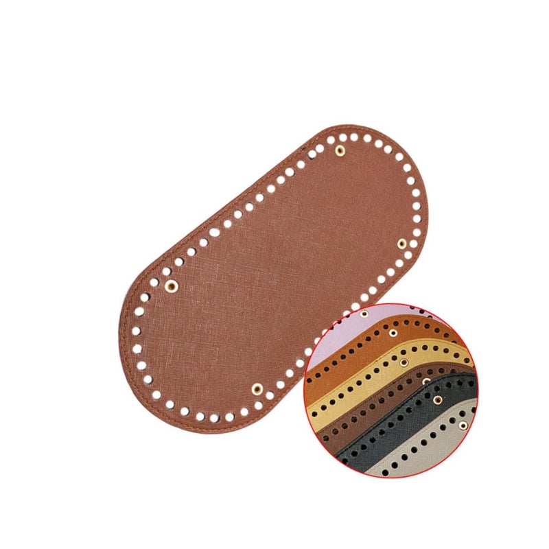 Coffee Pu Leather Bag Bottom for Knitting Crochet Handmade Crafting Sewing Projects - Image 5