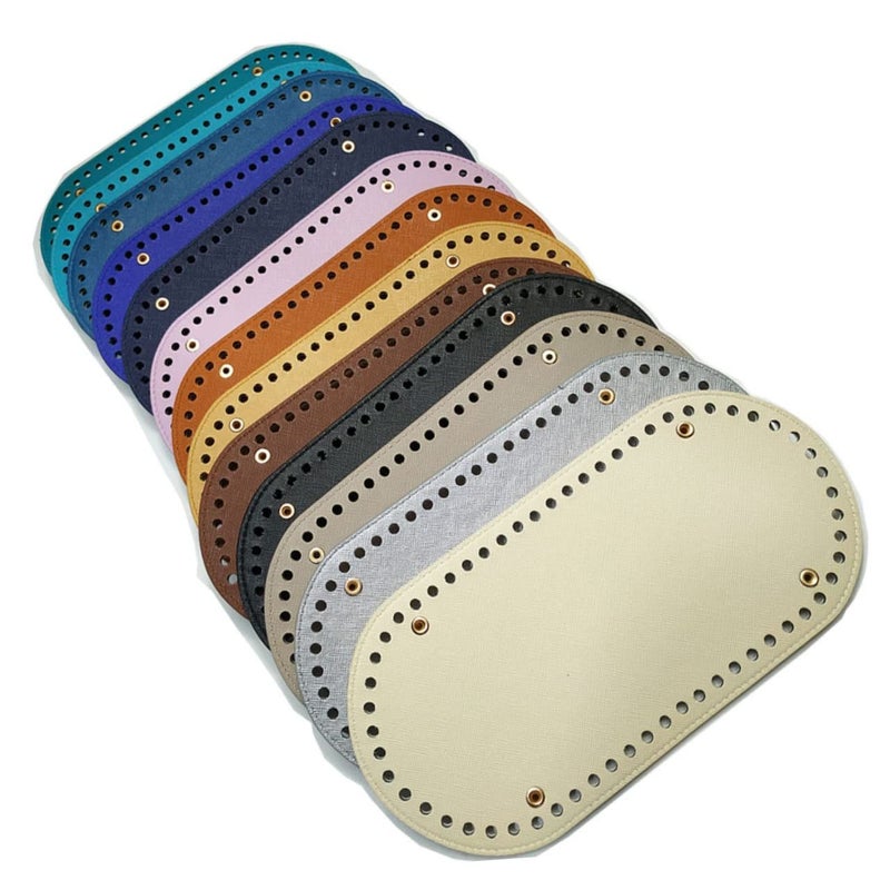 Coffee Pu Leather Bag Bottom for Knitting Crochet Handmade Crafting Sewing Projects - Image 4