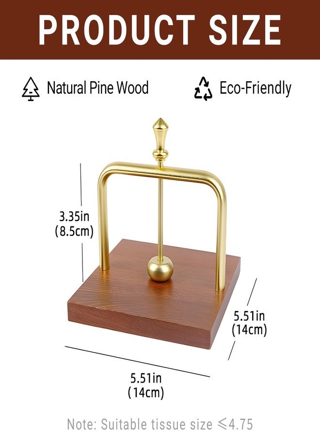 VinBee Wood Napkin Holder for Table Square Tabletop Napkin Dispenser with Sophisticatedly Metal Center Bar, Napkin holder for Home, Kitchen, Office, Restaurant, Hotel, Cafe, Bar 5.5 Inch - Image 2