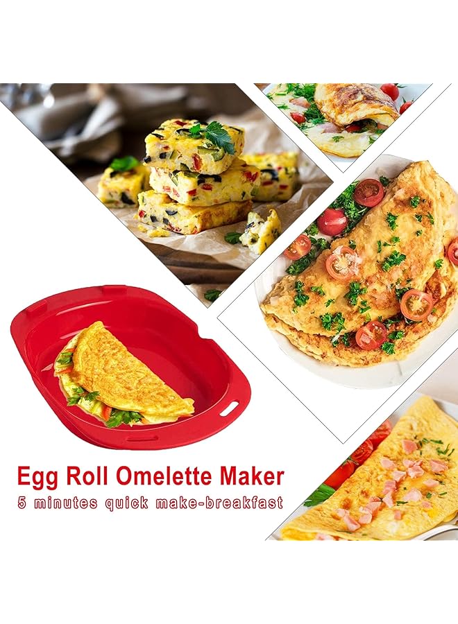 Excefore Silicone Omelette Maker, Non Stick Microwave Egg Cooker, Oven Safe Egg Roll And Pancake Molds, Quick Egg Maker For Egg Mcmuffins (2Pcs) - Image 4