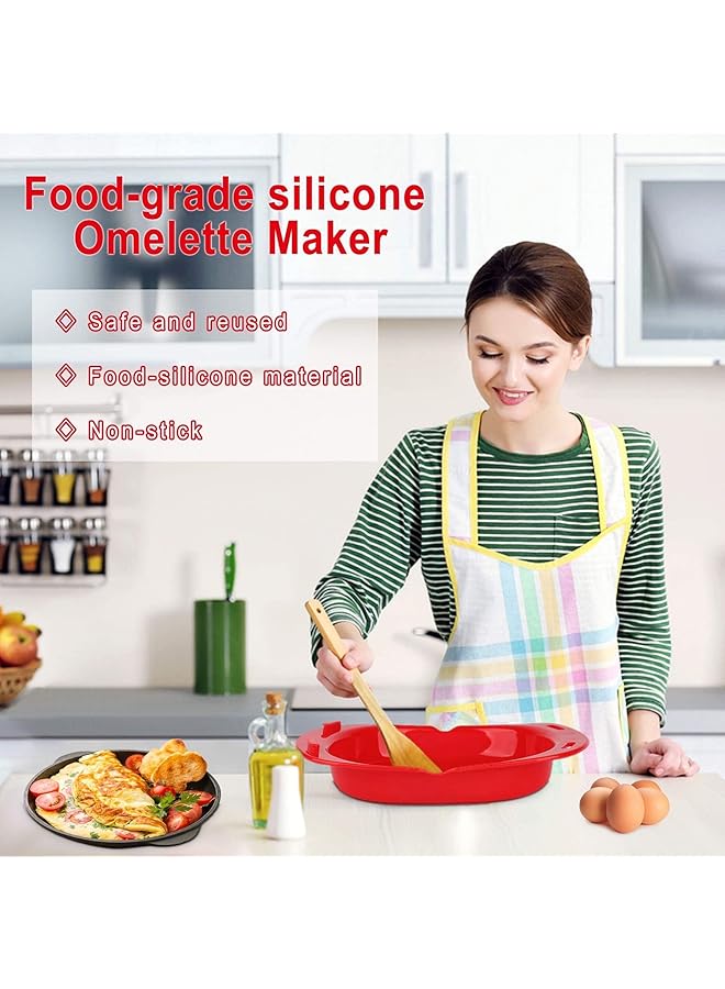 Excefore Silicone Omelette Maker, Non Stick Microwave Egg Cooker, Oven Safe Egg Roll And Pancake Molds, Quick Egg Maker For Egg Mcmuffins (2Pcs) - Image 2