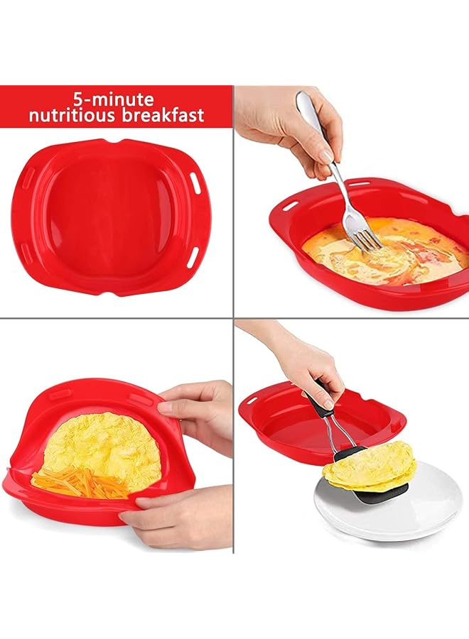 Excefore Silicone Omelette Maker, Non Stick Microwave Egg Cooker, Oven Safe Egg Roll And Pancake Molds, Quick Egg Maker For Egg Mcmuffins (2Pcs) - Image 3