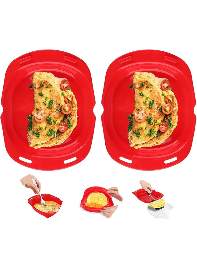 Excefore Silicone Omelette Maker, Non Stick Microwave Egg Cooker, Oven Safe Egg Roll And Pancake Molds, Quick Egg Maker For Egg Mcmuffins (2Pcs) - Image 1