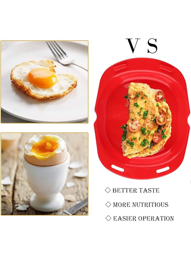 Excefore Silicone Omelette Maker, Non Stick Microwave Egg Cooker, Oven Safe Egg Roll And Pancake Molds, Quick Egg Maker For Egg Mcmuffins (2Pcs) - Image 5